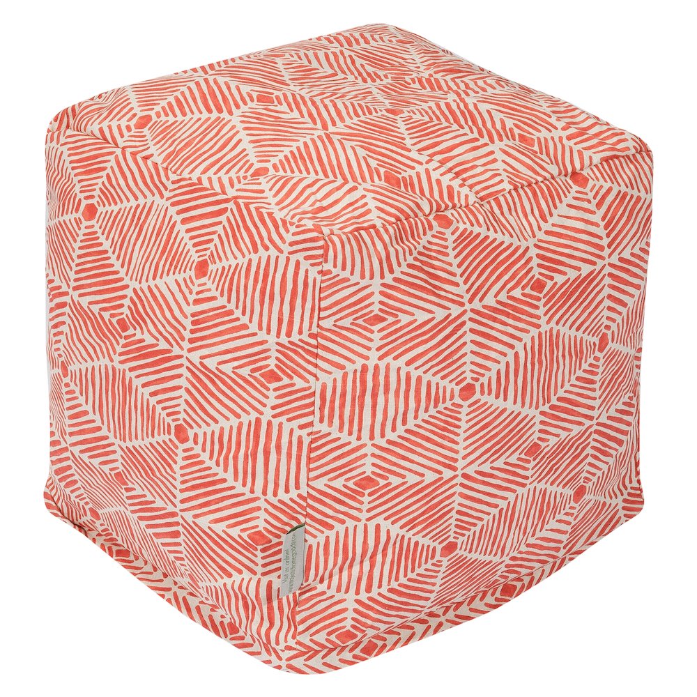 Majestic Home Goods Cube Pouf Charlie Salmon. Picture 1