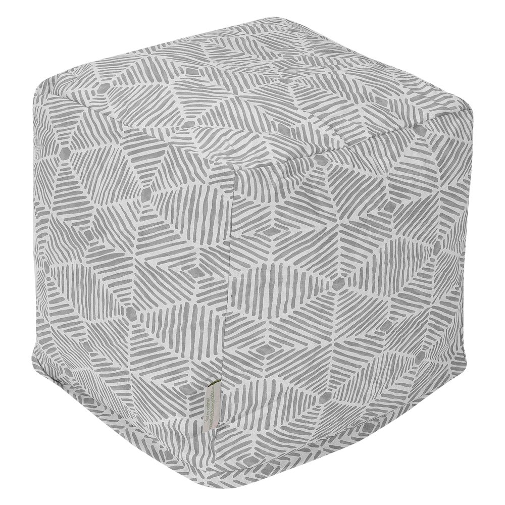 Majestic Home Goods Cube Pouf Charlie Gray. Picture 1