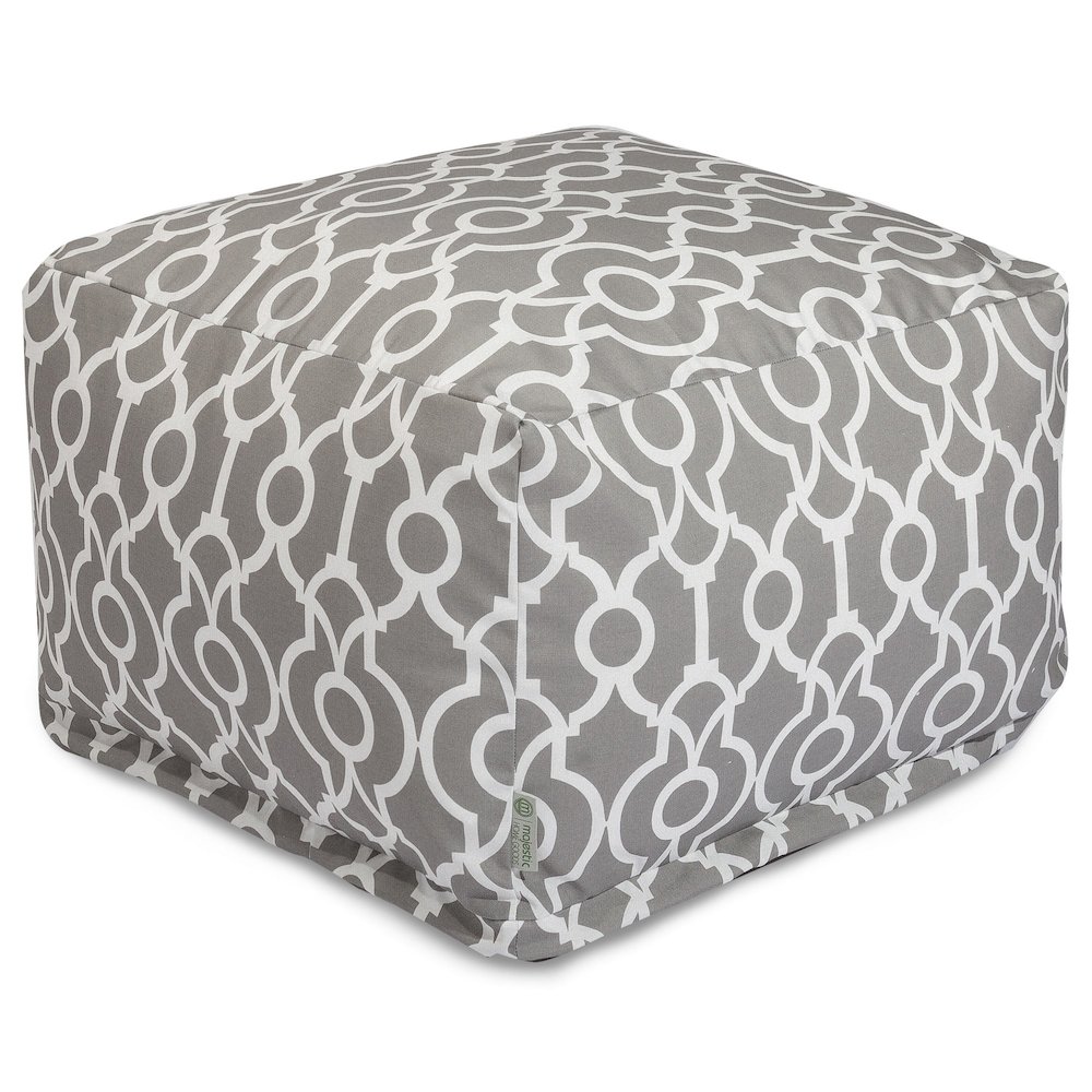 Majestic Home Goods Ottoman Pouf Athens Gray. Picture 1