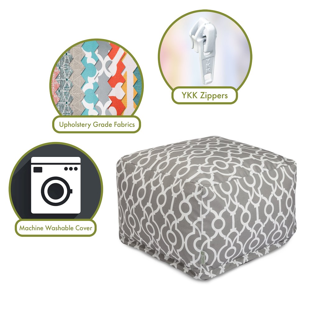 Majestic Home Goods Ottoman Pouf Athens Gray. Picture 2
