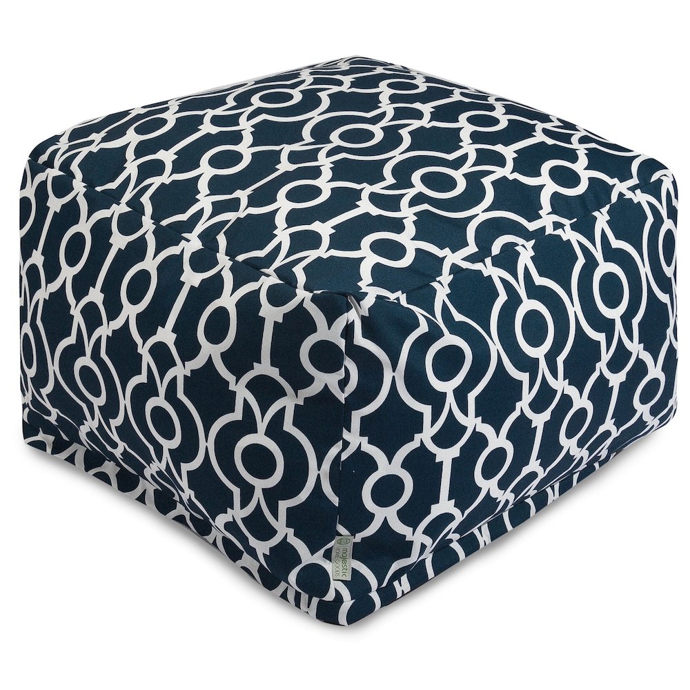 Majestic Home Goods Ottoman Pouf Athens Navy. Picture 1
