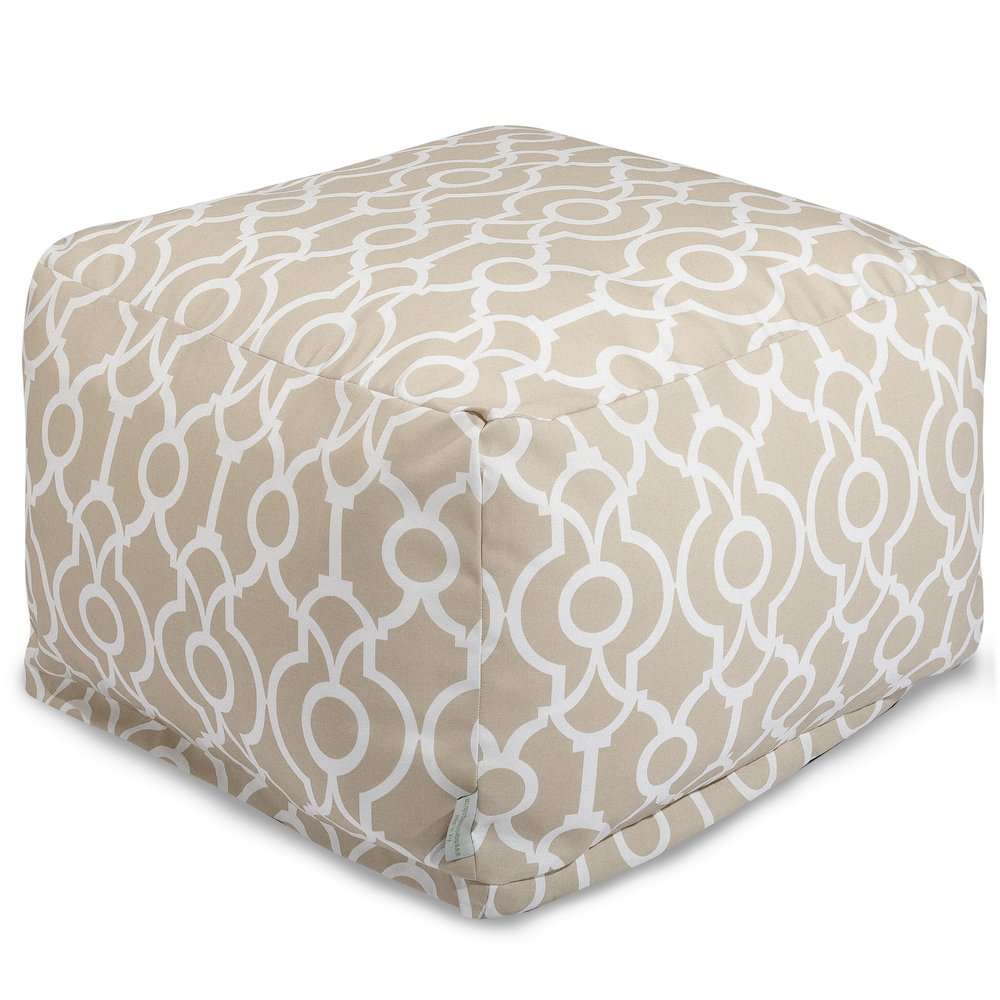 Majestic Home Goods Ottoman Pouf Athens Sand. Picture 1
