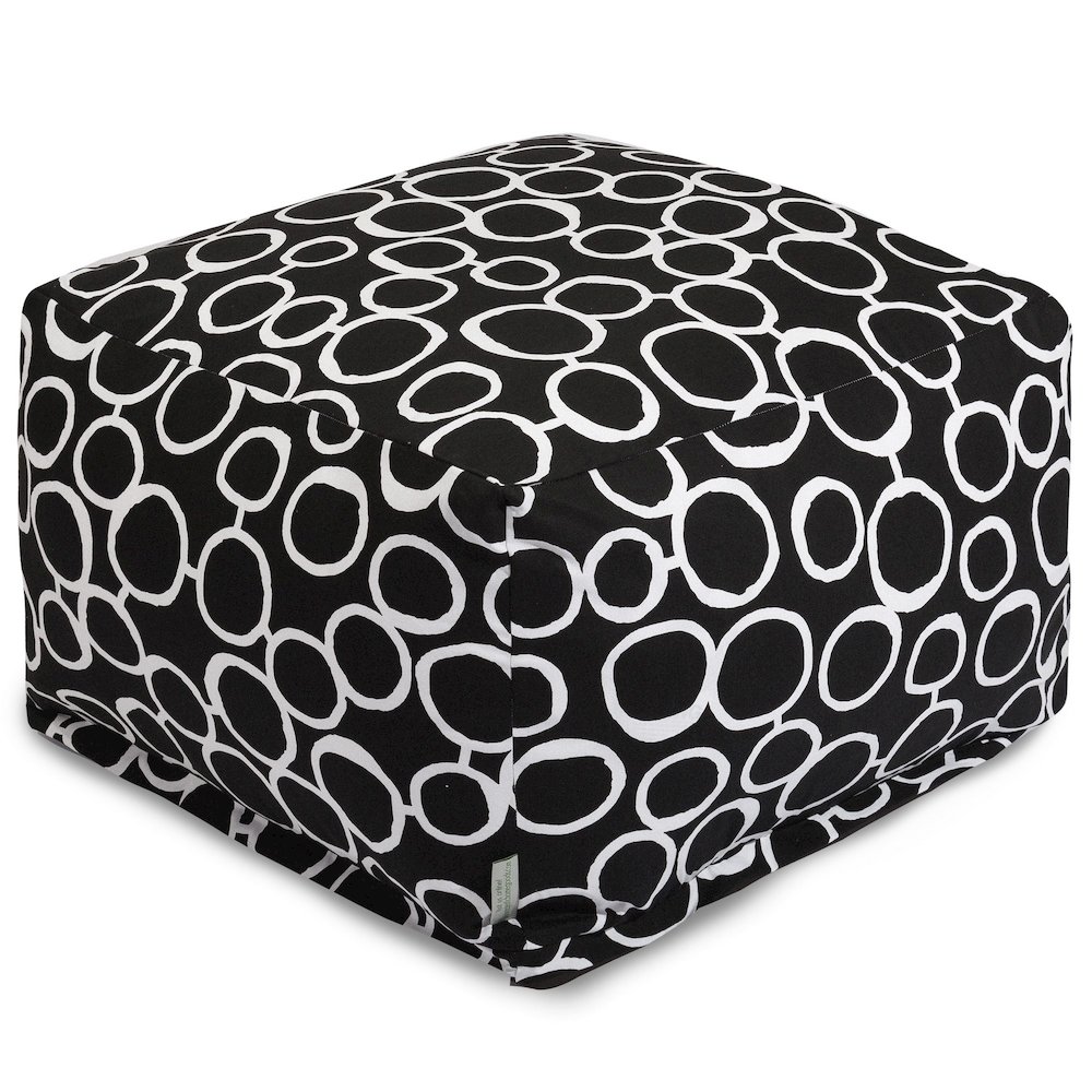 Majestic Home Goods Ottoman Pouf Fusion Black. Picture 1