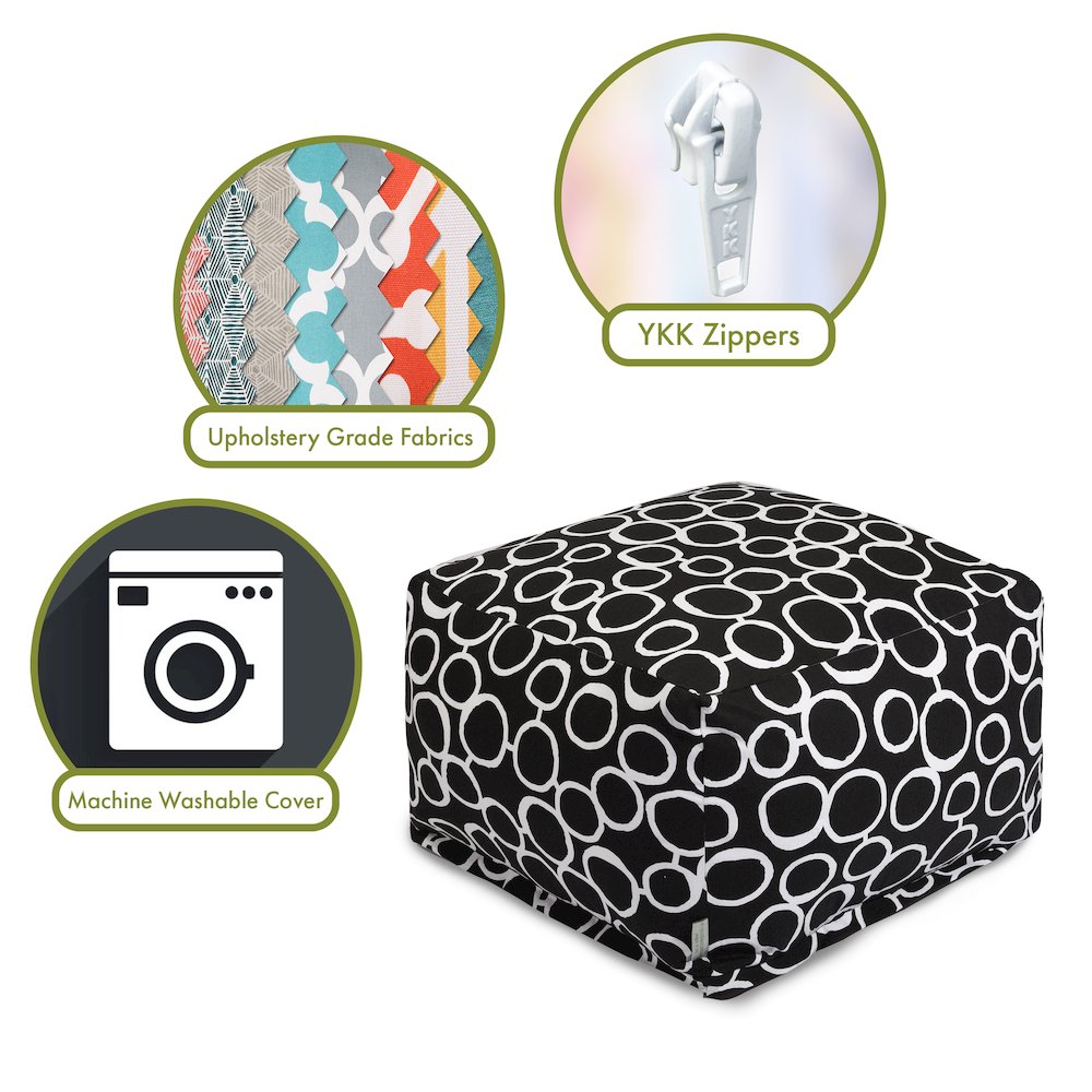 Majestic Home Goods Ottoman Pouf Fusion Black. Picture 2