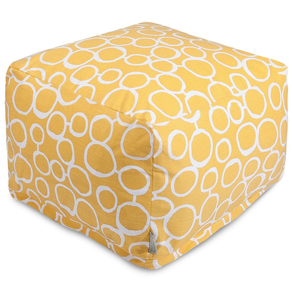 Majestic Home Goods Ottoman Pouf Fusion Yellow. Picture 1