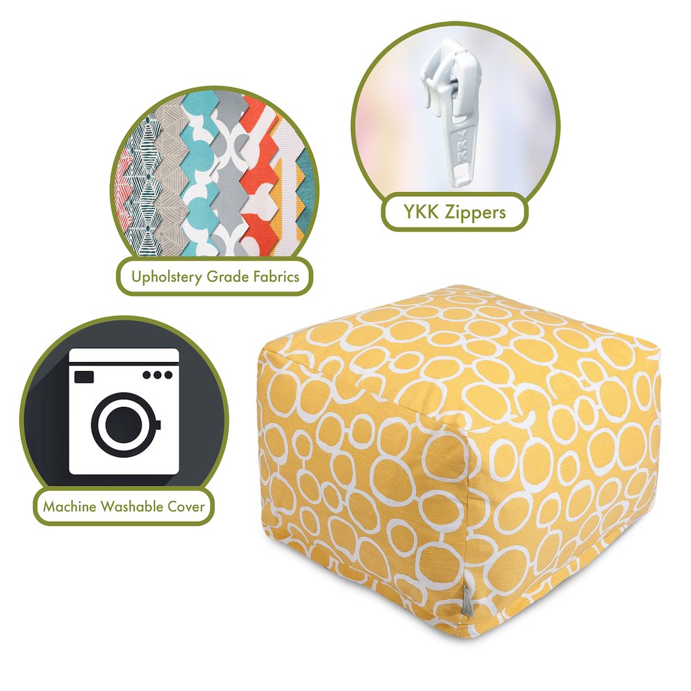 Majestic Home Goods Ottoman Pouf Fusion Yellow. Picture 2