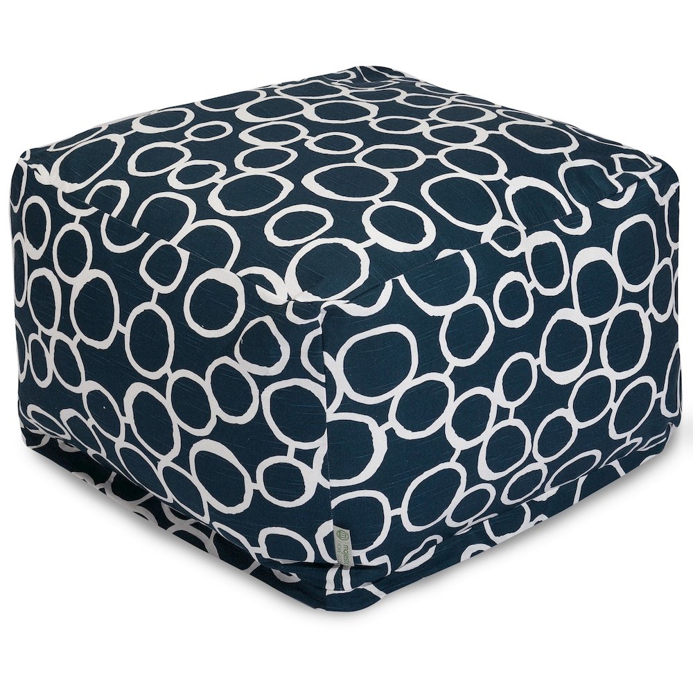 Majestic Home Goods Ottoman Pouf Fusion Navy. Picture 1