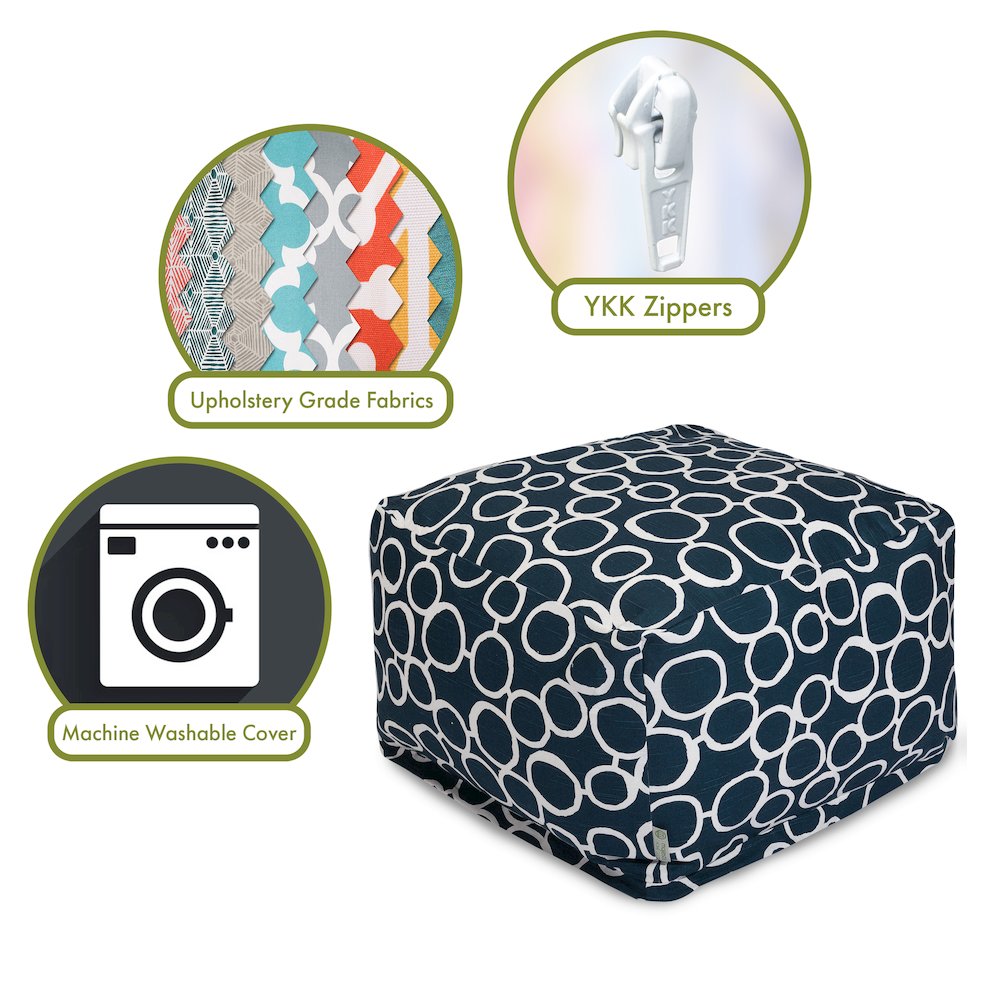 Majestic Home Goods Ottoman Pouf Fusion Navy. Picture 2