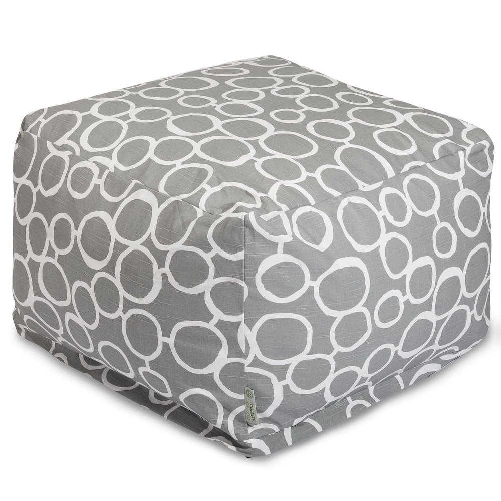 Majestic Home Goods Ottoman Pouf Fusion Gray. Picture 1