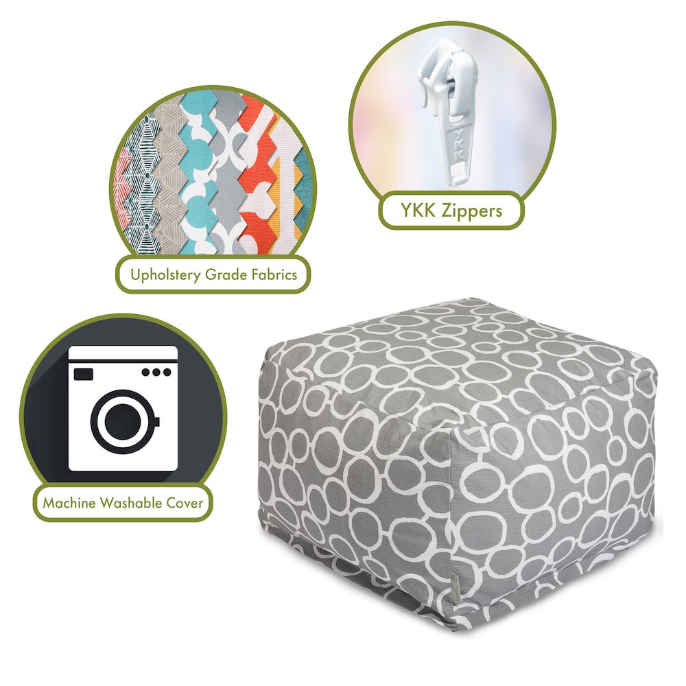 Majestic Home Goods Ottoman Pouf Fusion Gray. Picture 2