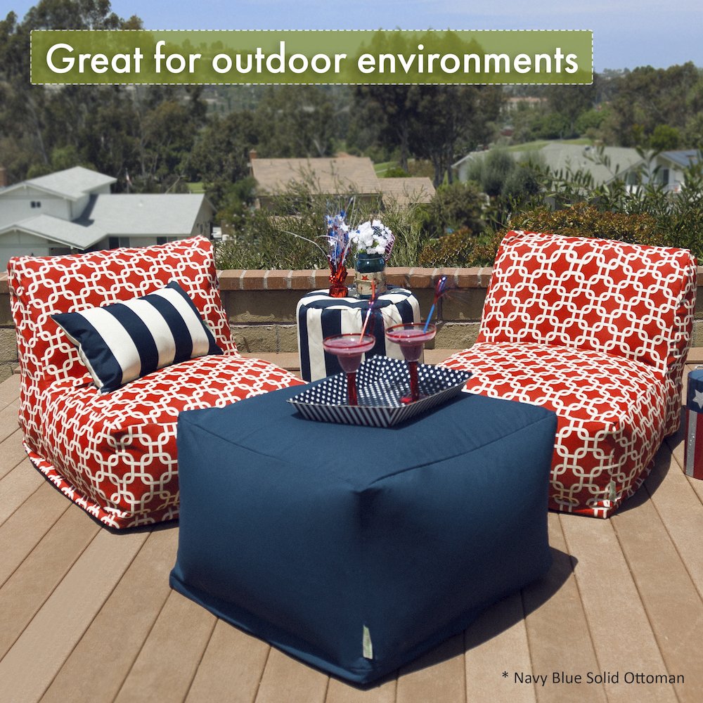 Majestic Home Goods Ottoman Pouf Sea Horse Teal. Picture 4