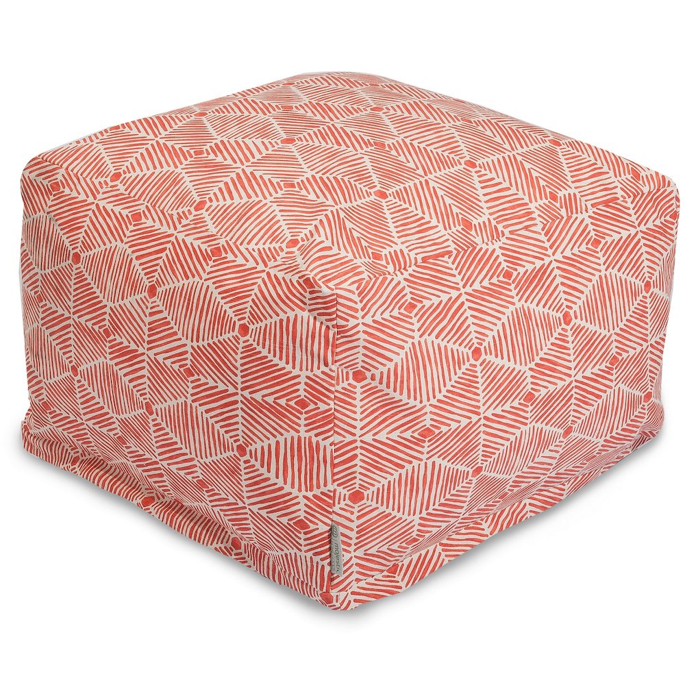 Majestic Home Goods Ottoman Pouf Charlie Salmon. Picture 1
