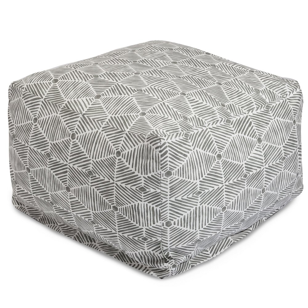 Majestic Home Goods Ottoman Pouf Charlie Gray. Picture 1