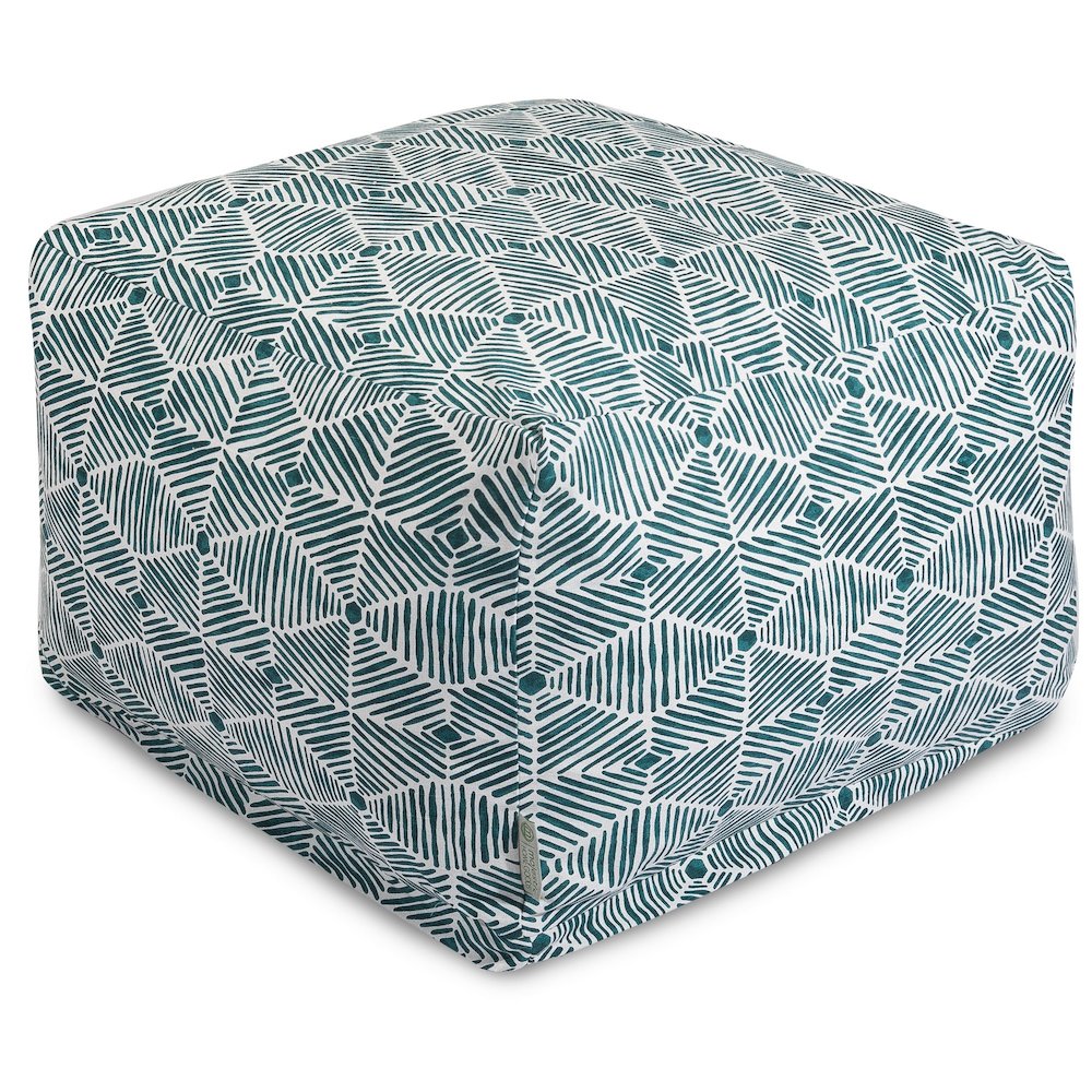 Majestic Home Goods Ottoman Pouf Charlie Emerald. Picture 1