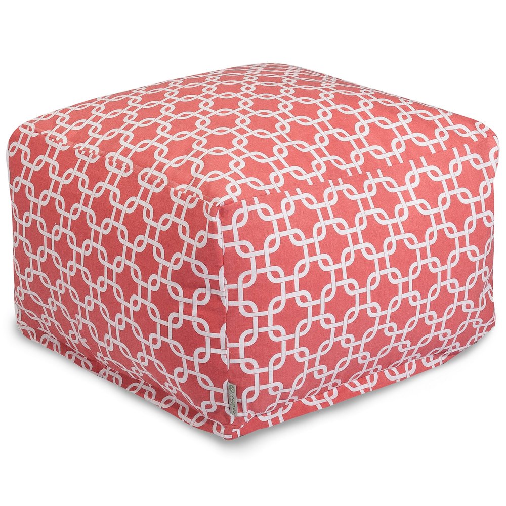 Majestic Home Goods Ottoman Pouf Links Coral. Picture 1
