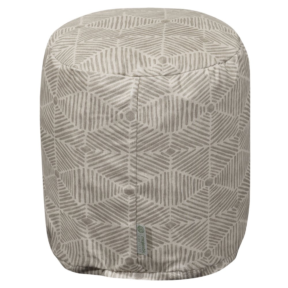 Majestic Home Goods Pouf Charlie Beige Metallic. Picture 1