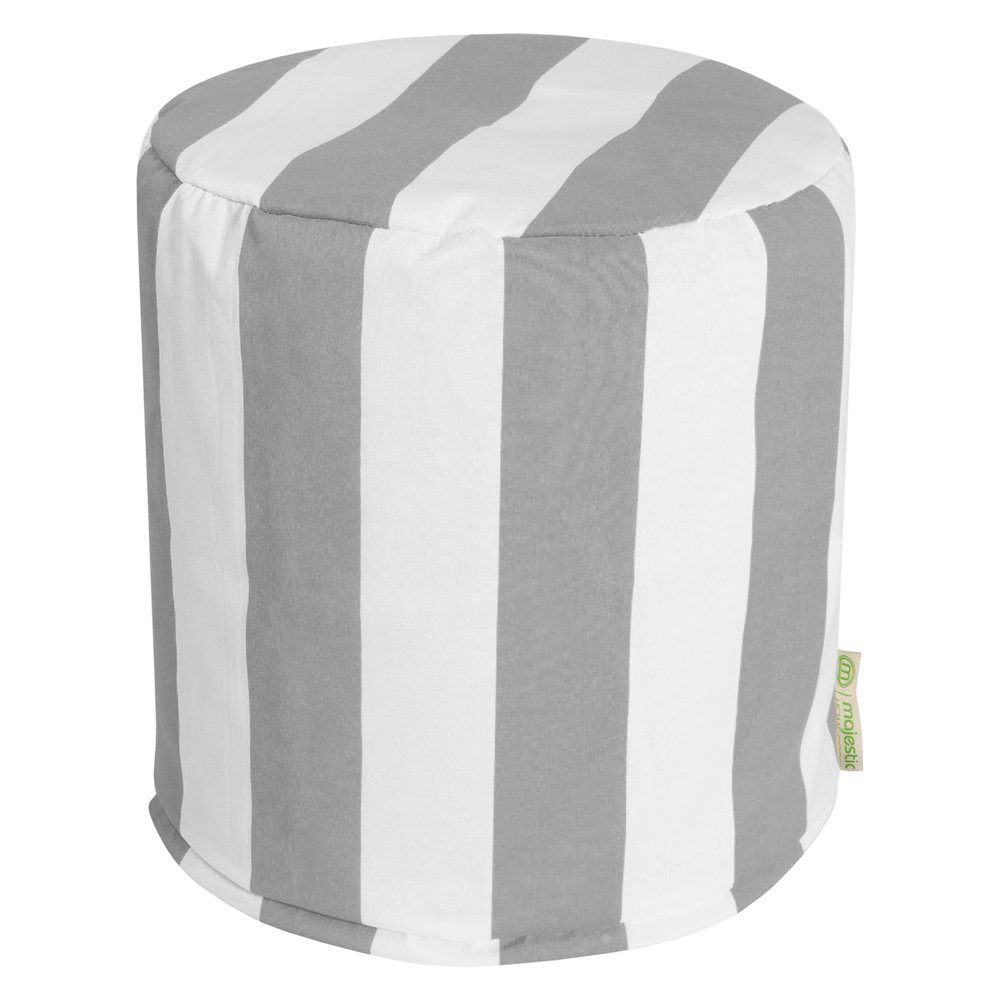 Majestic Home Goods Pouf Vertical Stripe Gray. Picture 1