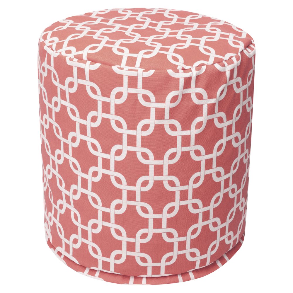 Majestic Home Goods Pouf Links Coral. Picture 1