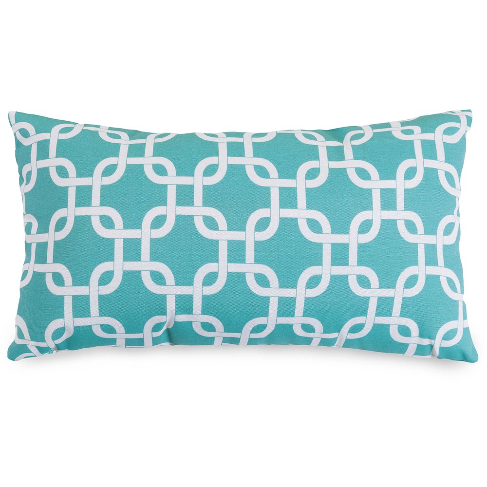 Majestic Home Goods Pillow 12x20 Links Teal. Picture 1