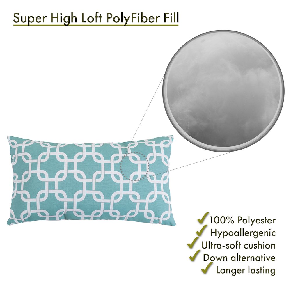 Majestic Home Goods Pillow 12x20 Links Teal. Picture 2