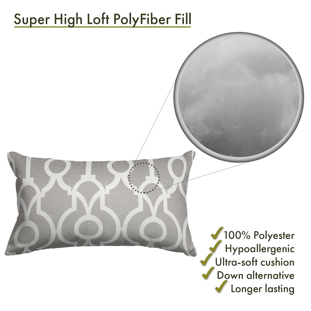 Majestic Home Goods Pillow 12x20 Athens Gray. Picture 2