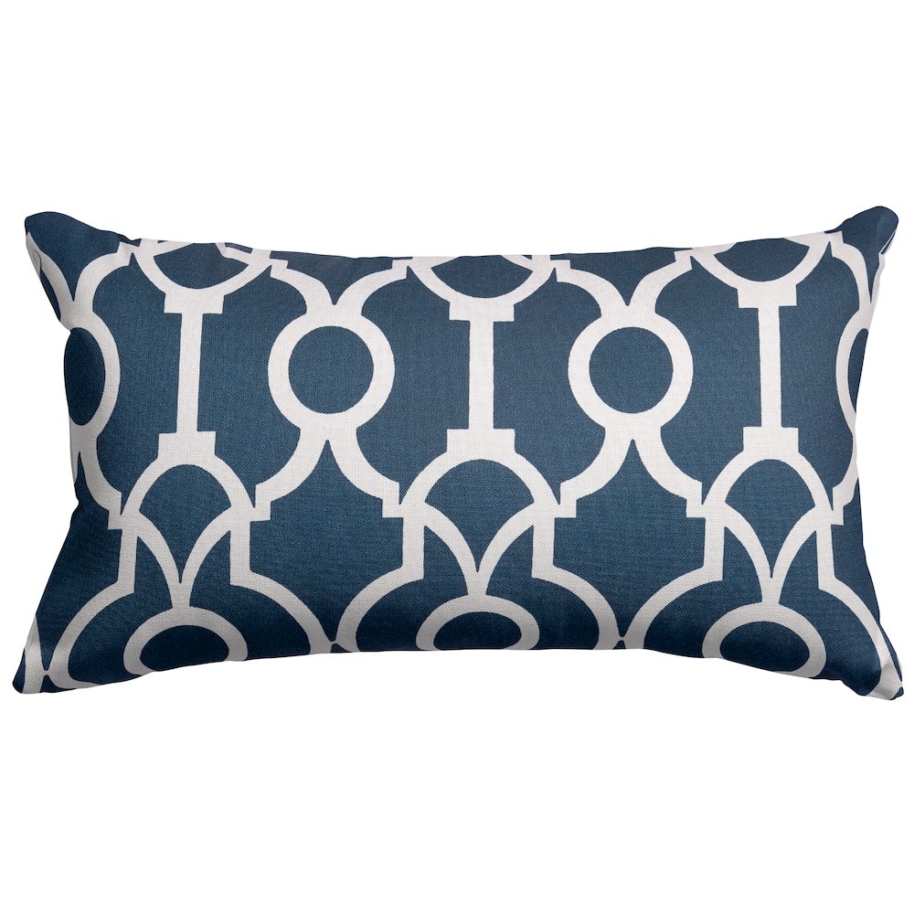 Majestic Home Goods Pillow 12x20 Athens Navy. Picture 1