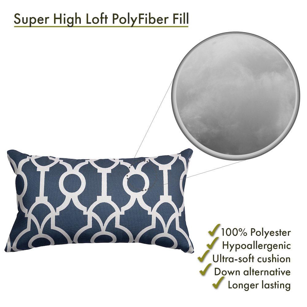 Majestic Home Goods Pillow 12x20 Athens Navy. Picture 2