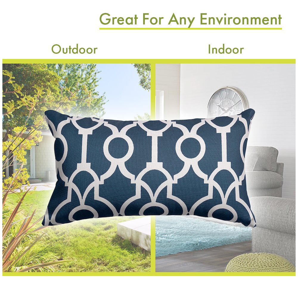 Majestic Home Goods Pillow 12x20 Athens Navy. Picture 4