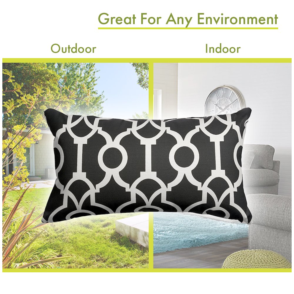 Majestic Home Goods Pillow 12x20 Athens Black. Picture 4