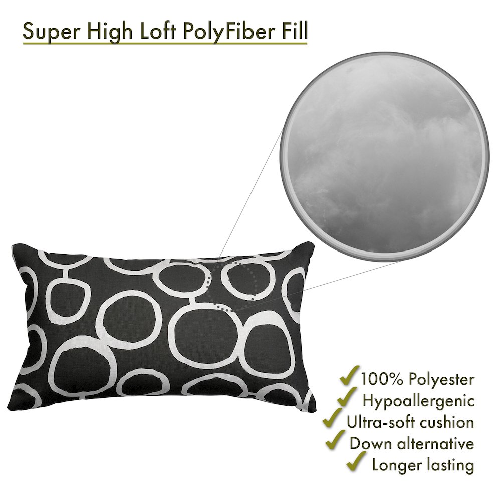 Majestic Home Goods Pillow 12x20 Fusion Black. Picture 2