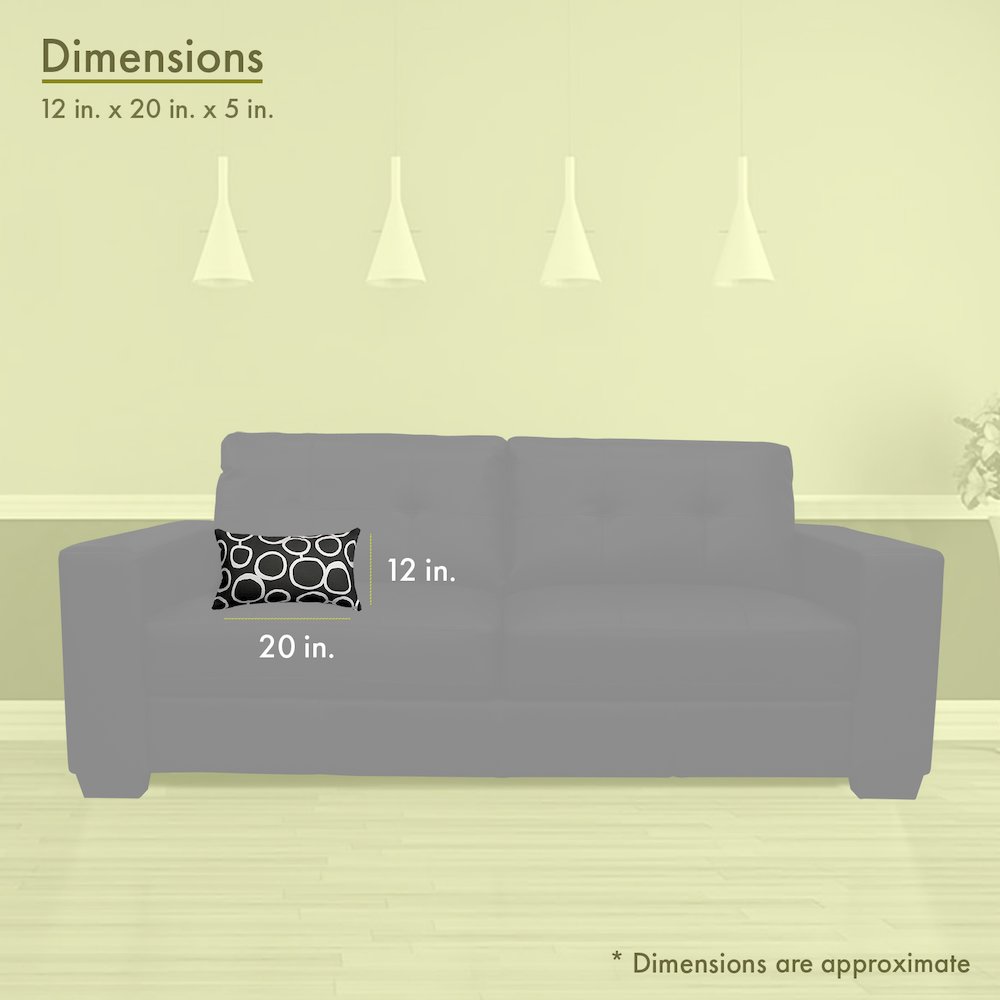 Majestic Home Goods Pillow 12x20 Fusion Black. Picture 3