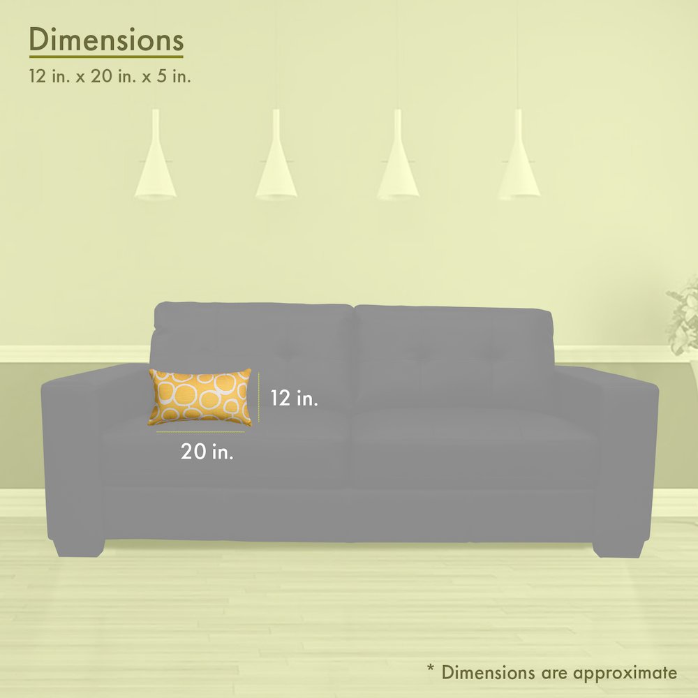 Majestic Home Goods Pillow 12x20 Fusion Yellow. Picture 3