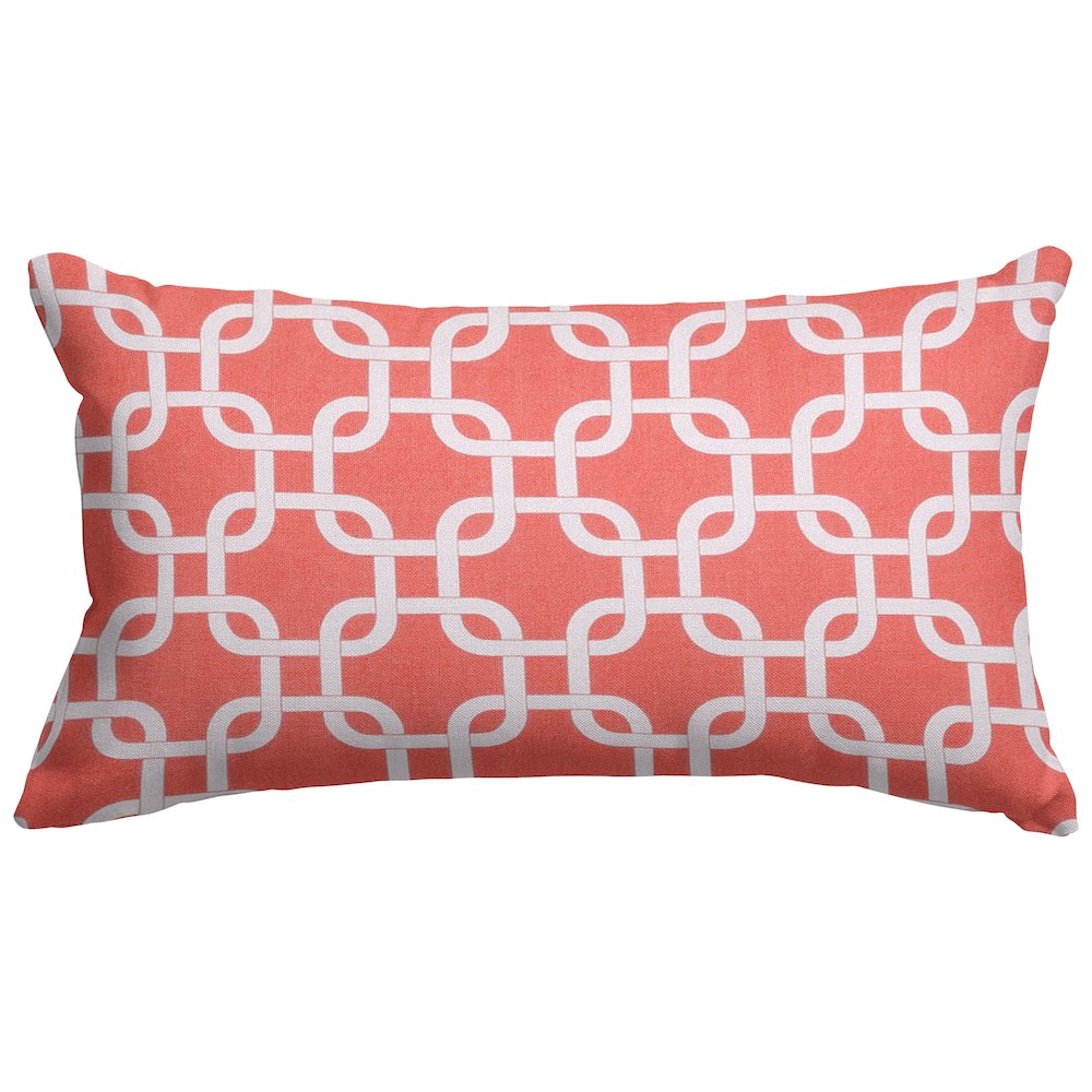 Majestic Home Goods Pillow 12x20 Links Coral. Picture 1