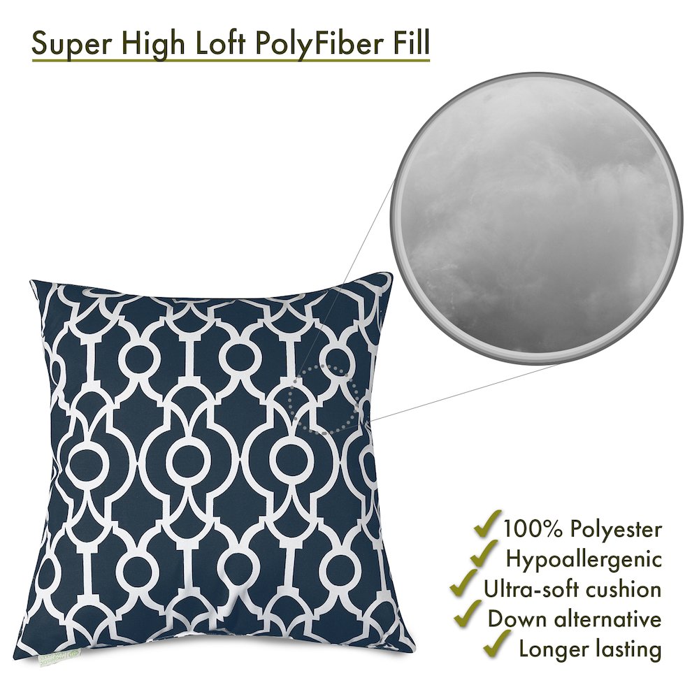 Majestic Home Goods Pillow 20x20 Athens Navy. Picture 2