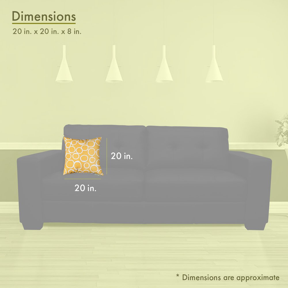 Majestic Home Goods Pillow 20x20 Fusion Yellow. Picture 3
