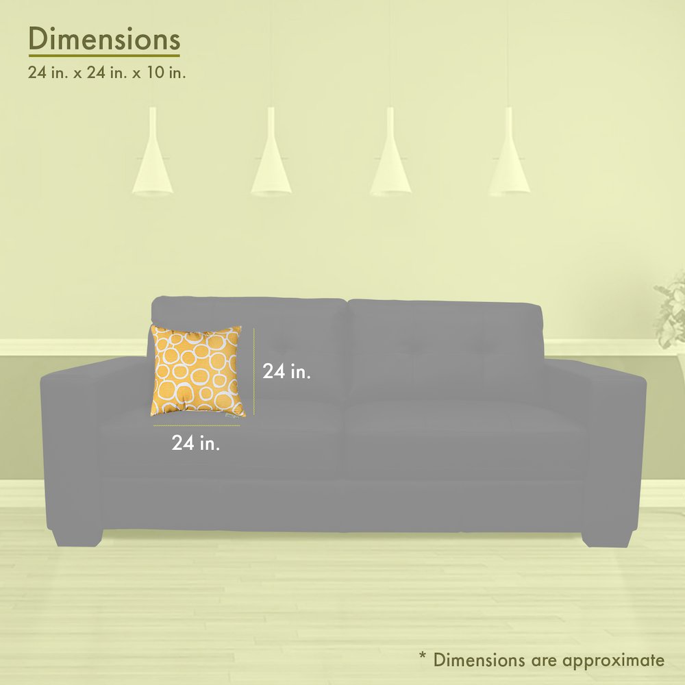 Majestic Home Goods Pillow 24x24 Fusion Yellow. Picture 3