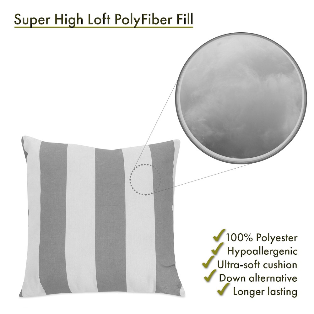 Majestic Home Goods Pillow 24x24 Vertical Stripe Gray. Picture 2