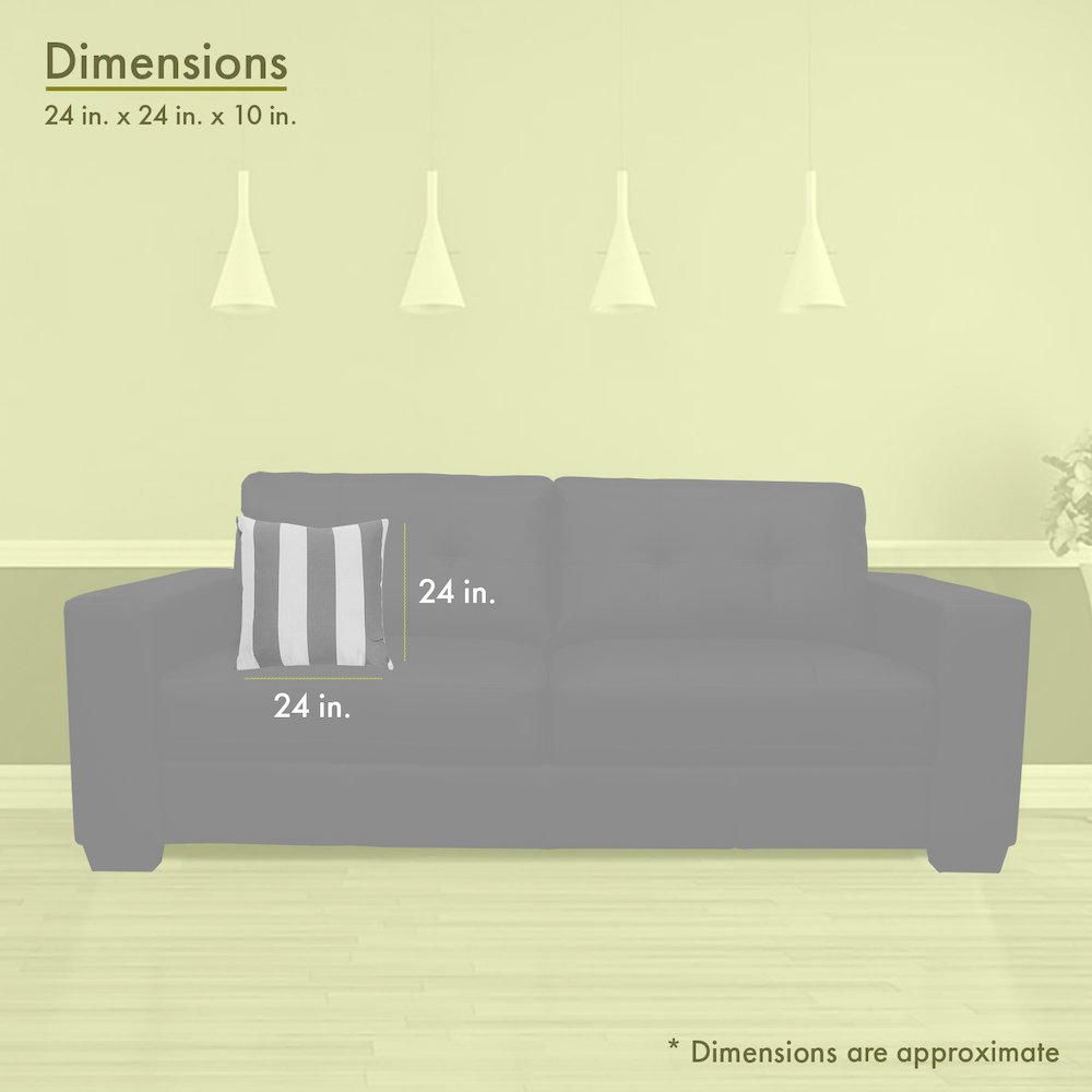 Majestic Home Goods Pillow 24x24 Vertical Stripe Gray. Picture 3