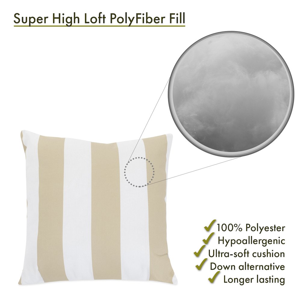 Majestic Home Goods Pillow 24x24 Vertical Stripe Sand. Picture 2