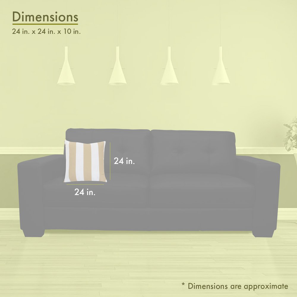 Majestic Home Goods Pillow 24x24 Vertical Stripe Sand. Picture 3