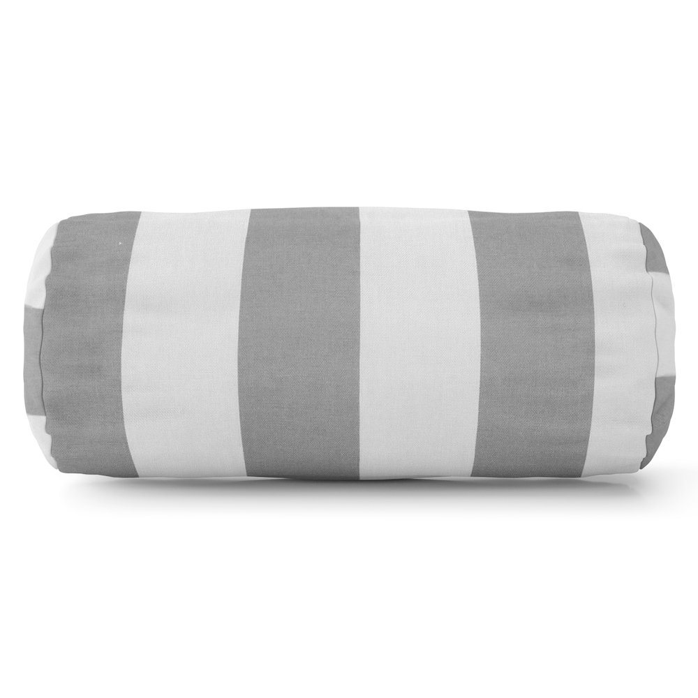 Majestic Home Goods Bolster Pillow Vertical Stripe Gray. Picture 1