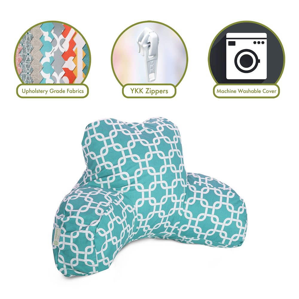Majestic Home Goods Reading Pillow Links Teal. Picture 2