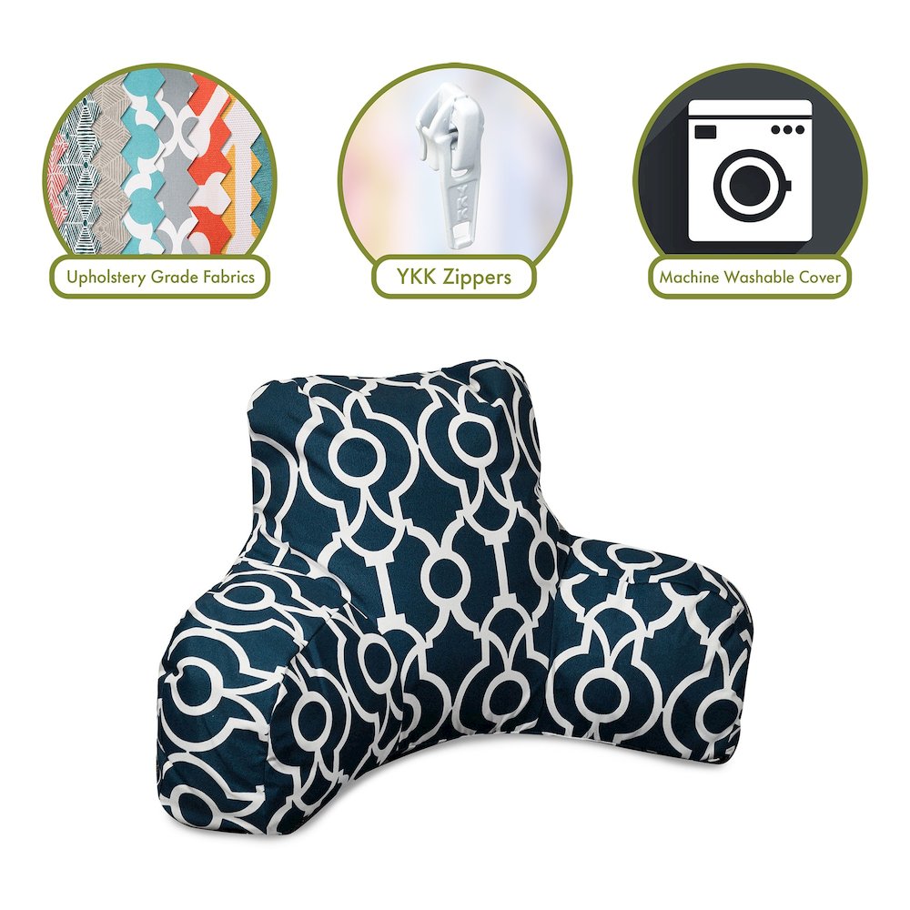 Majestic Home Goods Reading Pillow Athens Navy. Picture 2