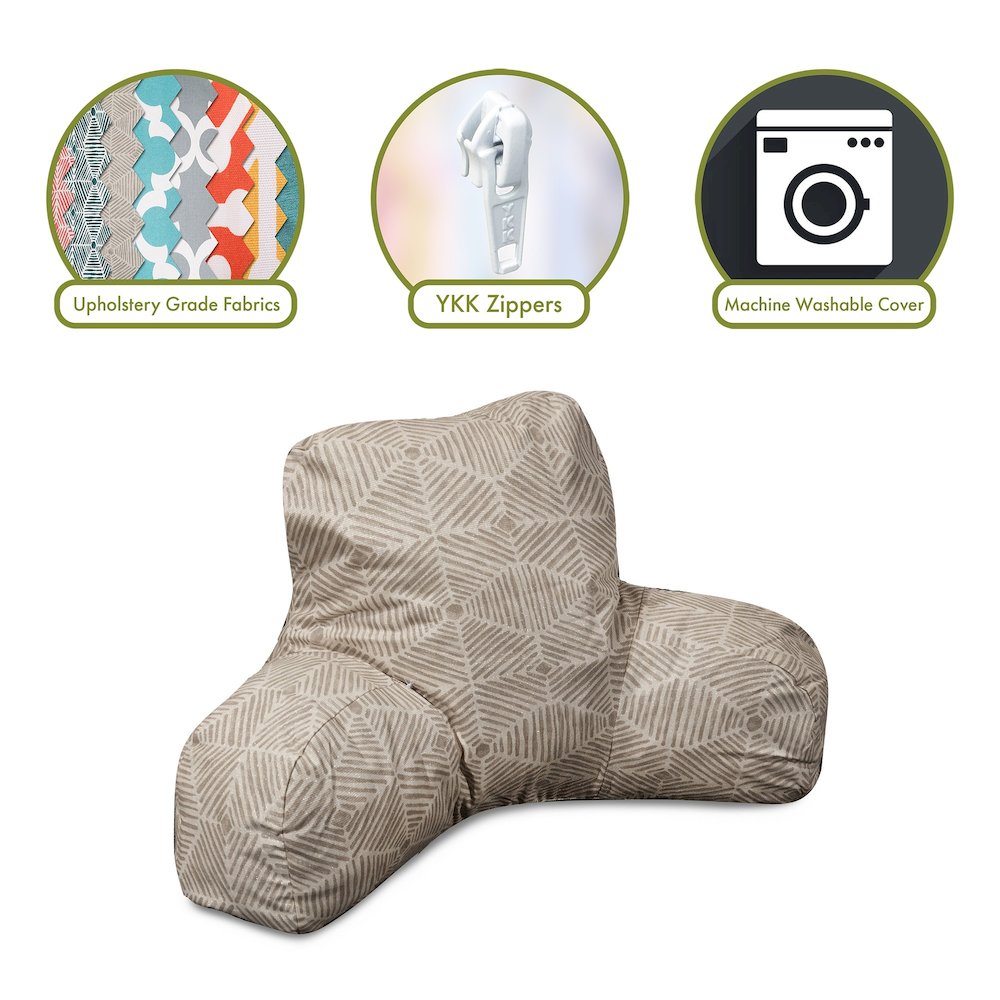 Majestic Home Goods Reading Pillow Charlie Beige Metallic. Picture 2