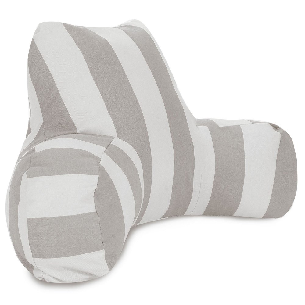 Majestic Home Goods Reading Pillow Vertical Stripe Gray. Picture 1