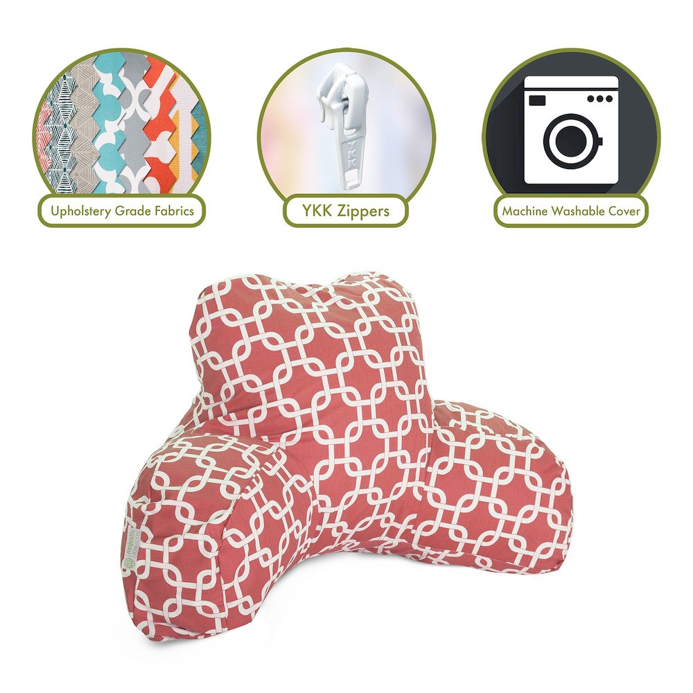 Majestic Home Goods Reading Pillow Links Coral. Picture 2