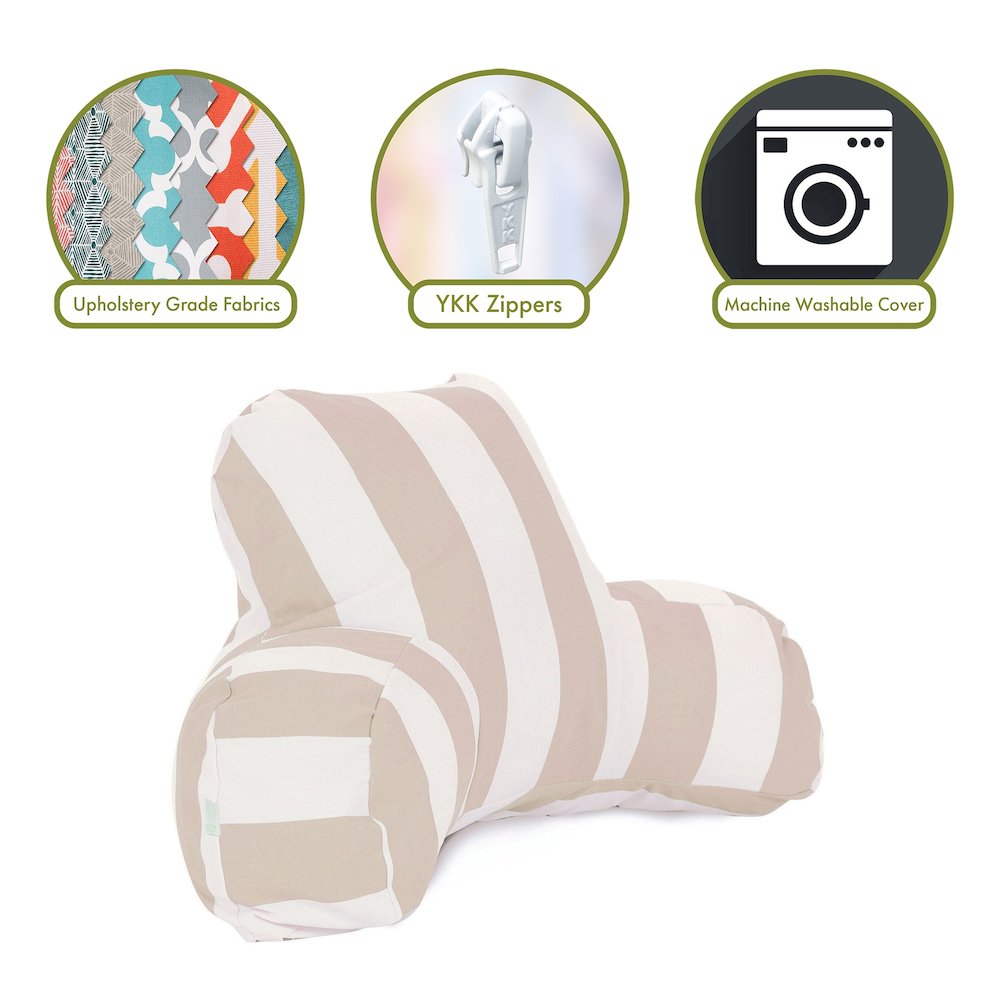 Majestic Home Goods Reading Pillow Vertical Stripe Sand. Picture 2
