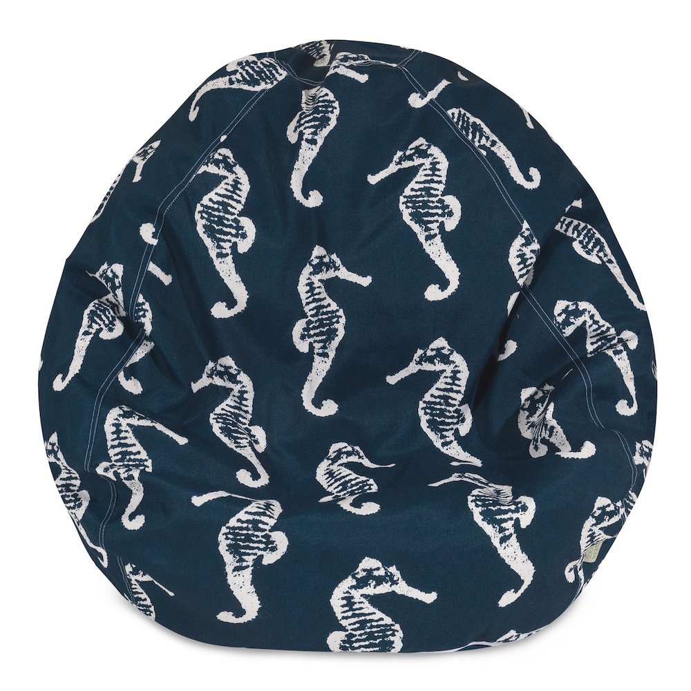 Majestic Home Goods Small Bean Bag Sea Horse Navy. Picture 1