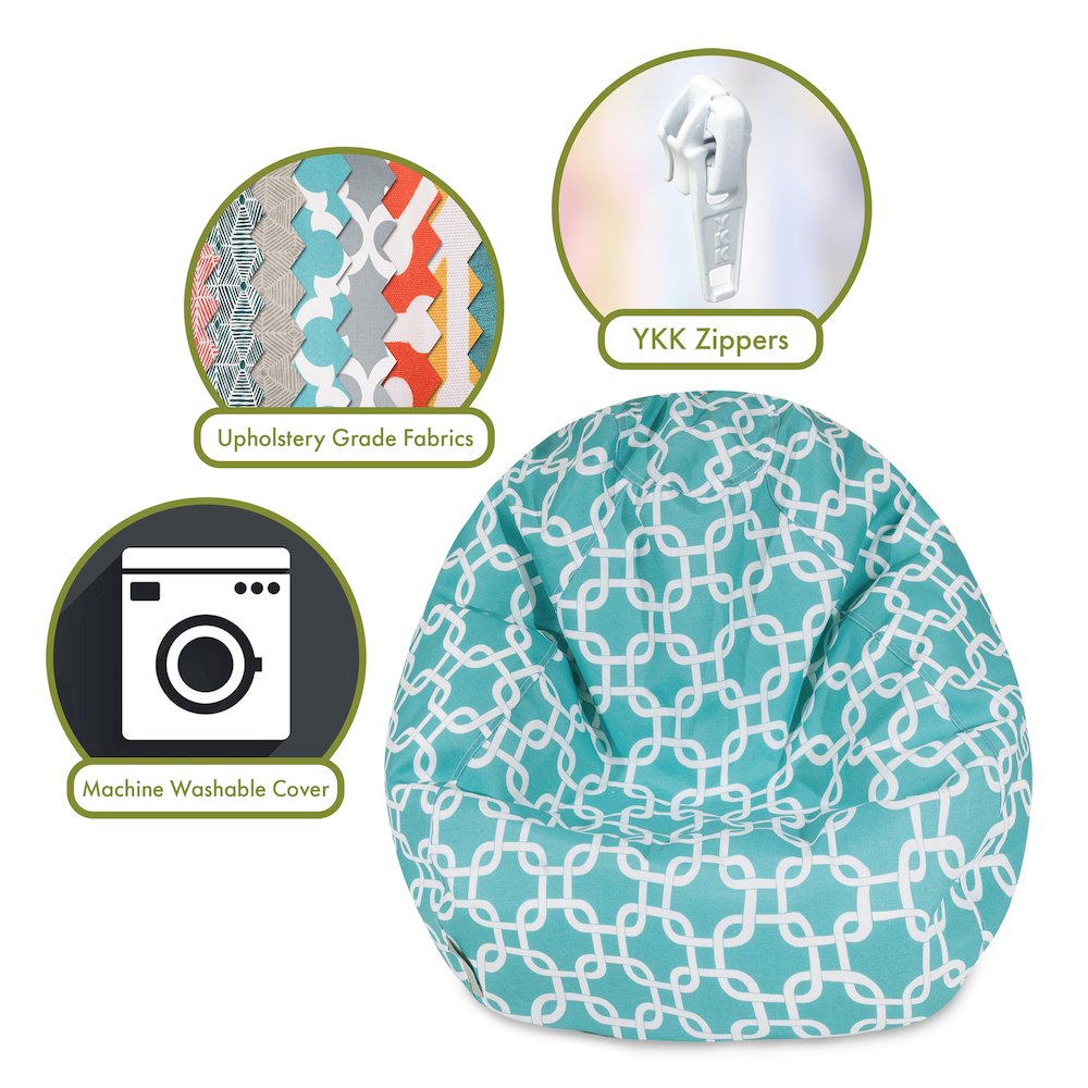 Majestic Home Goods Small Bean Bag Links Teal. Picture 2