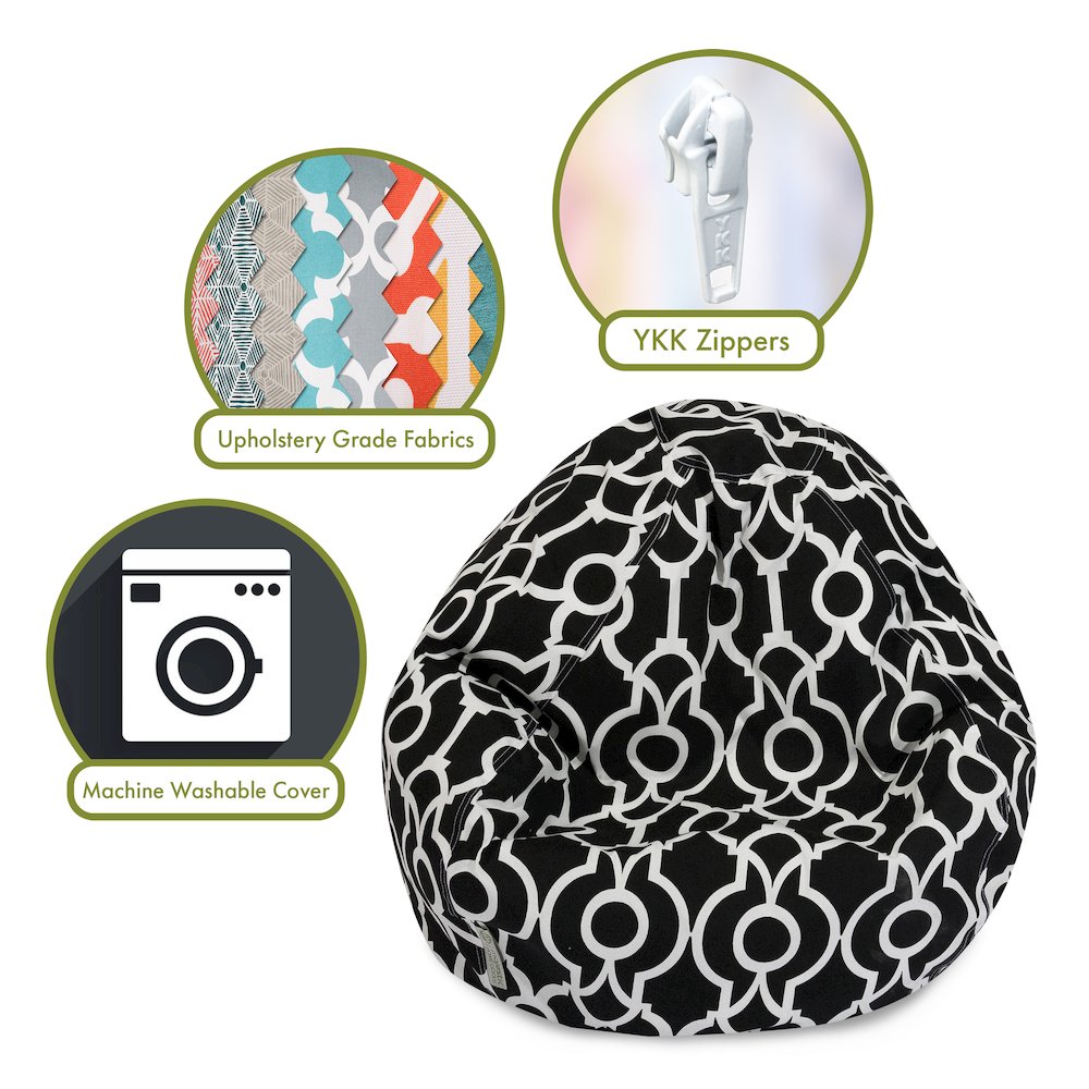 Majestic Home Goods Small Bean Bag Athens Black. Picture 2